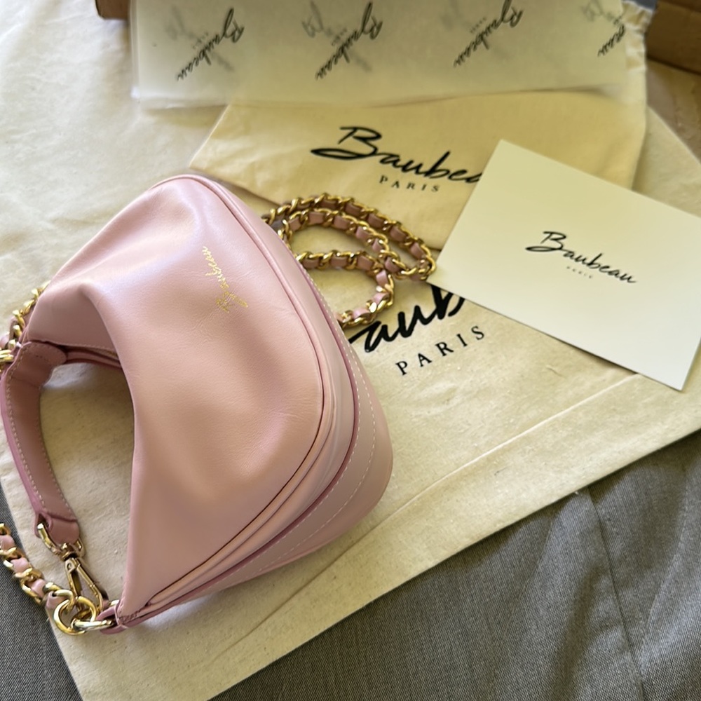✨NWT! Baubeau Paris Leather Pink Bag - Picture 6 of 17